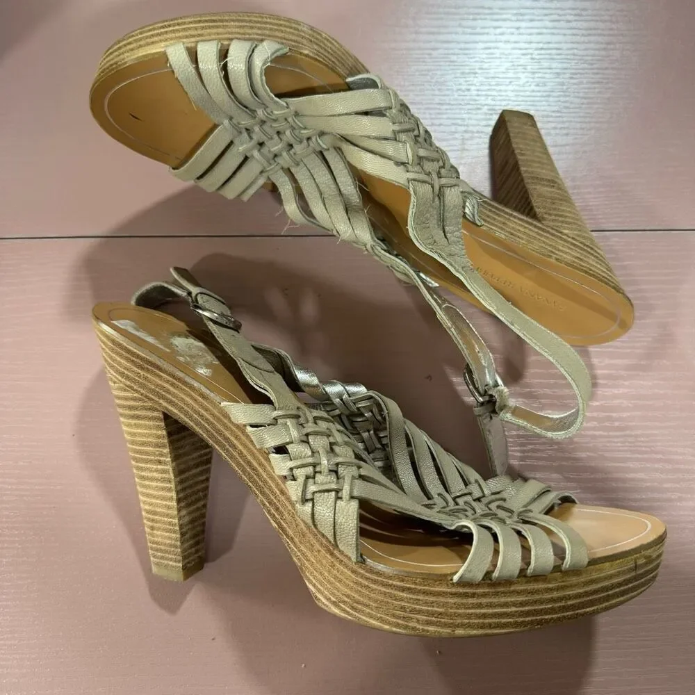 Banana Republic Wooden Platform Sandals Size 10